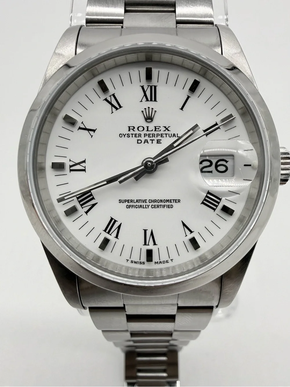 🥝 Rolex Oyster Perpetual Date 15200 – White Roman Dial – Box & Papers – EUC